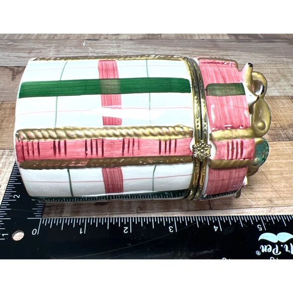 Ceramic Gift Box Design Decorative Hinged Jar With Bow - Picture 5 of 6